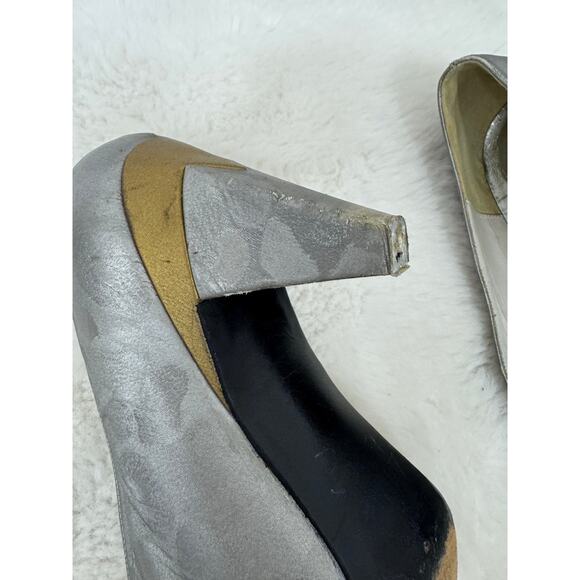 Stuart Weitzman for Mr. Seymour Metallic Vintage Heels Size 8 - Picture 9 of 13